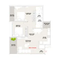 Sai Serenity Kiwale 2 BHK Floor Plan Image